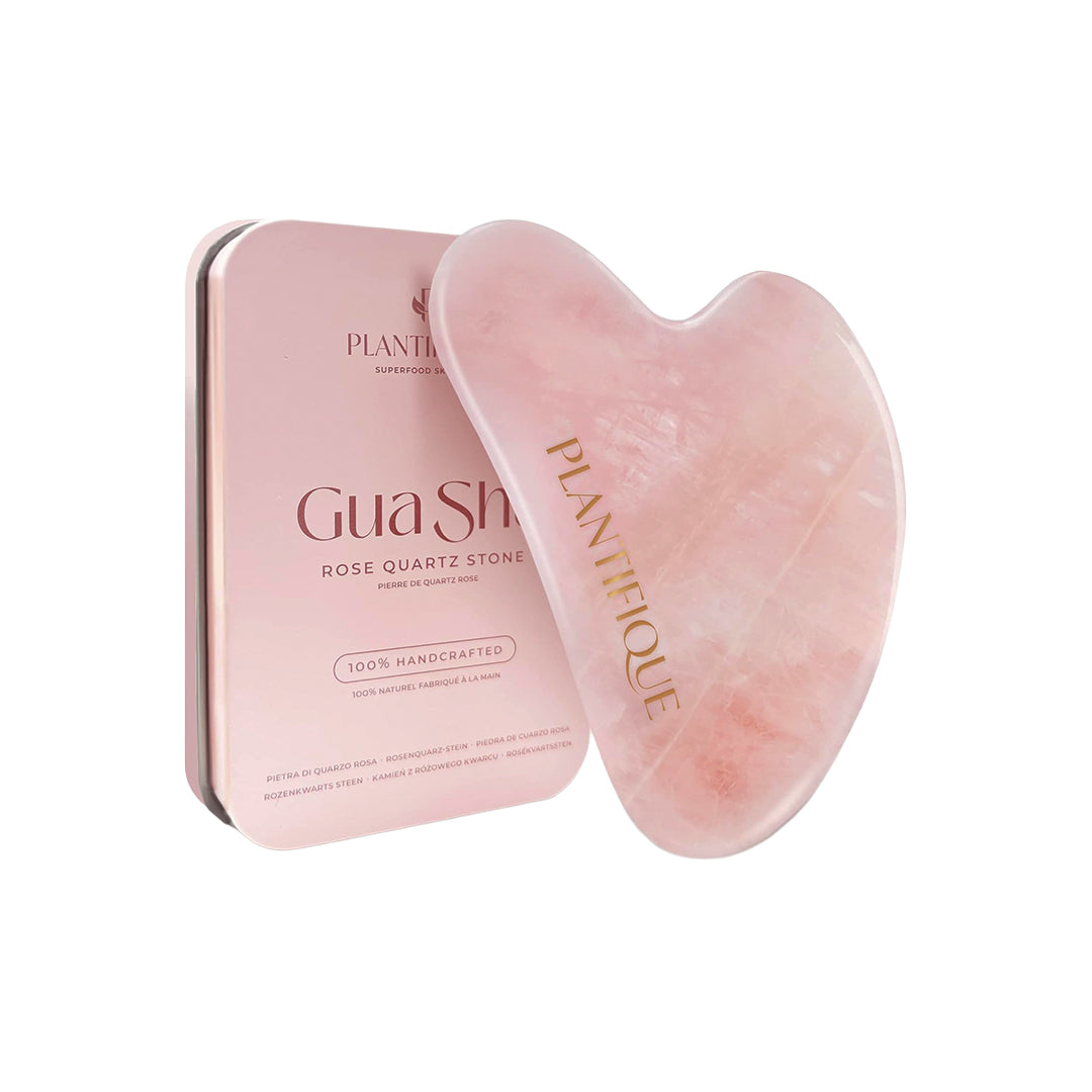 Plantifique Gua Sha Stone – Natural Rose Quartz Face Massager