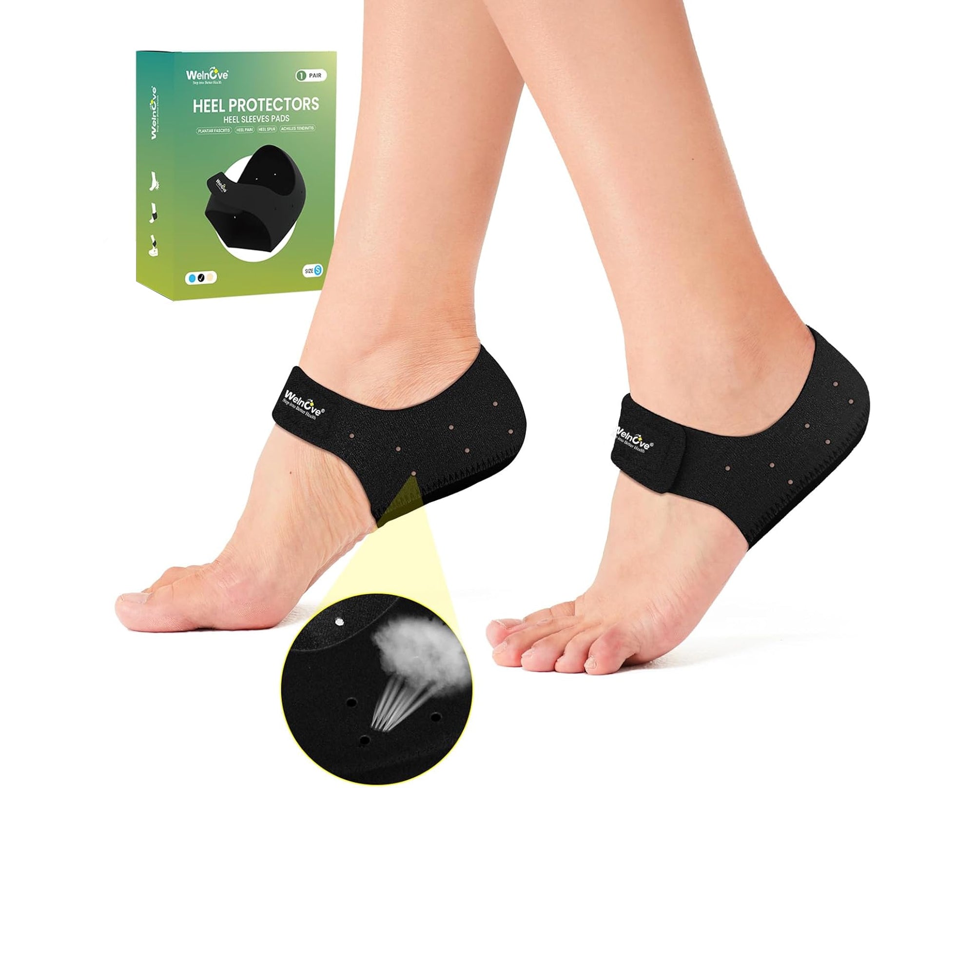 Welnove Gel Heel Protector Cups ƒ?? Plantar Fasciitis & Heel Pain Relief Inserts
