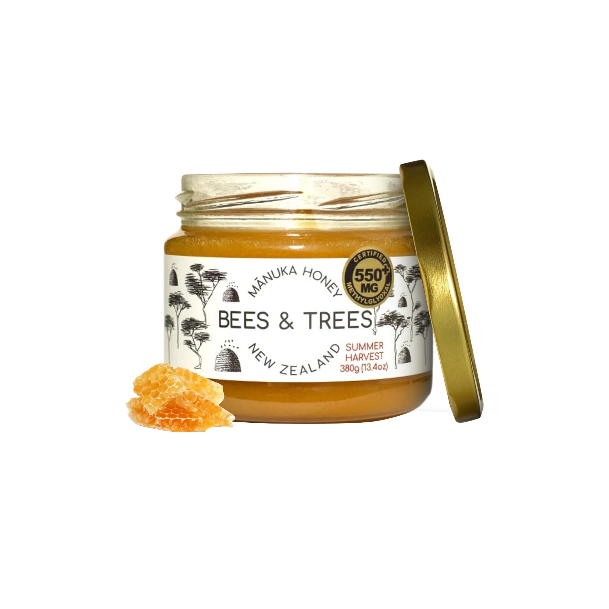 عسل مانوكا 550+ MGO من Bees & Trees - خام، نقي وغير مصفى