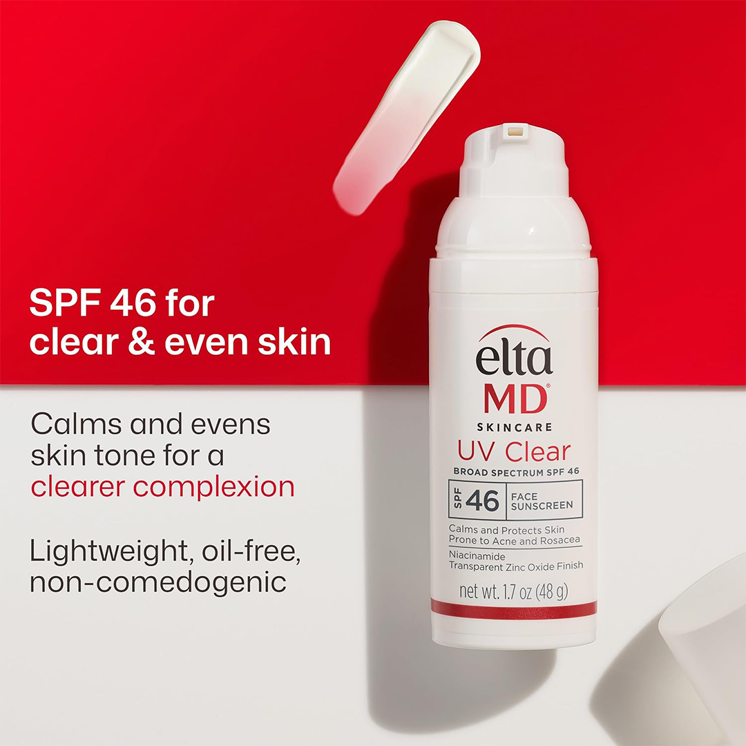 EltaMD UV Clear Facial Sunscreen Broad Spectrum SPF 46 for Acne, Rosacea & Hyperpigmentation-Prone Skin | 48 g (1.7 oz)
