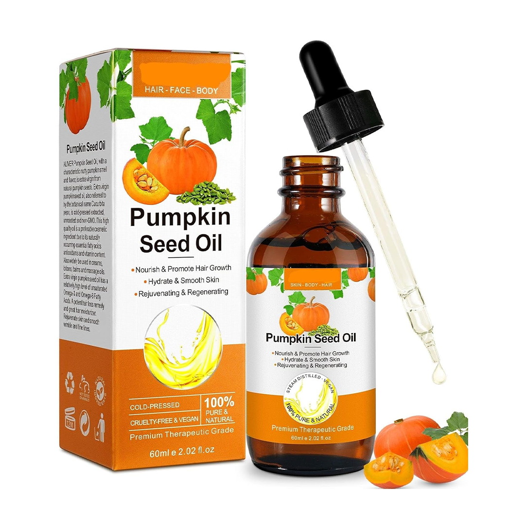 ALIVER Pumpkin Seed Oil ƒ?? Hair Growth Serum & Multi-Use Carrier Oil (60ml / 2.02 fl oz)