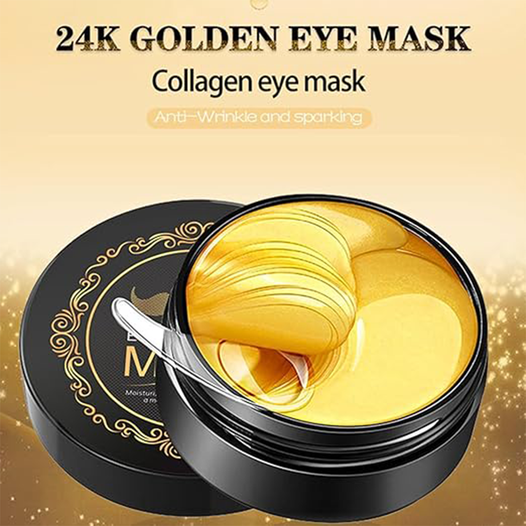 60 Pcs Collagen Eye Patches for Dark Circles Puffy Eyes and Wrinkles 24K Gold Under Eye Mask Hydrating Eye Treatment