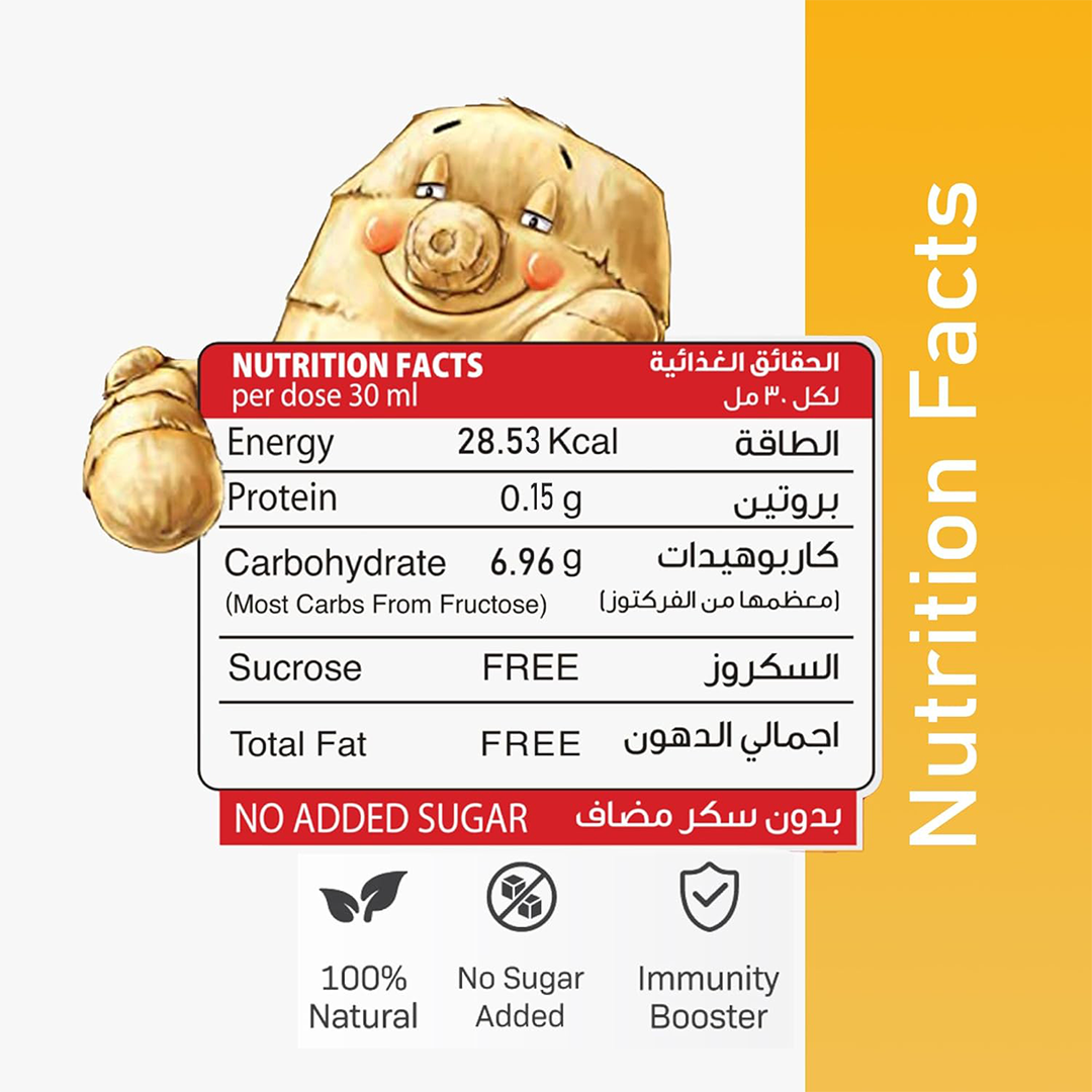 مشروب جرعة الزنجبيل – مشروب صحي بالزنجبيل الطبيعي والعسل والليمون، 30 مل (عبوة من 16 قطعة)