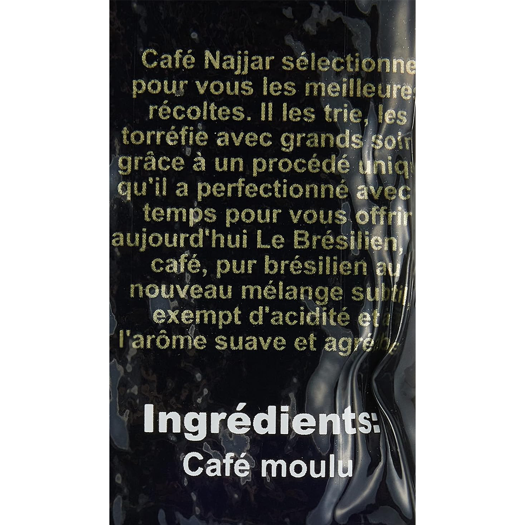 Cafe Najjar Le Bresilien Plain Turkish Ground Coffee 250g Classic Brazilian Style Coffee