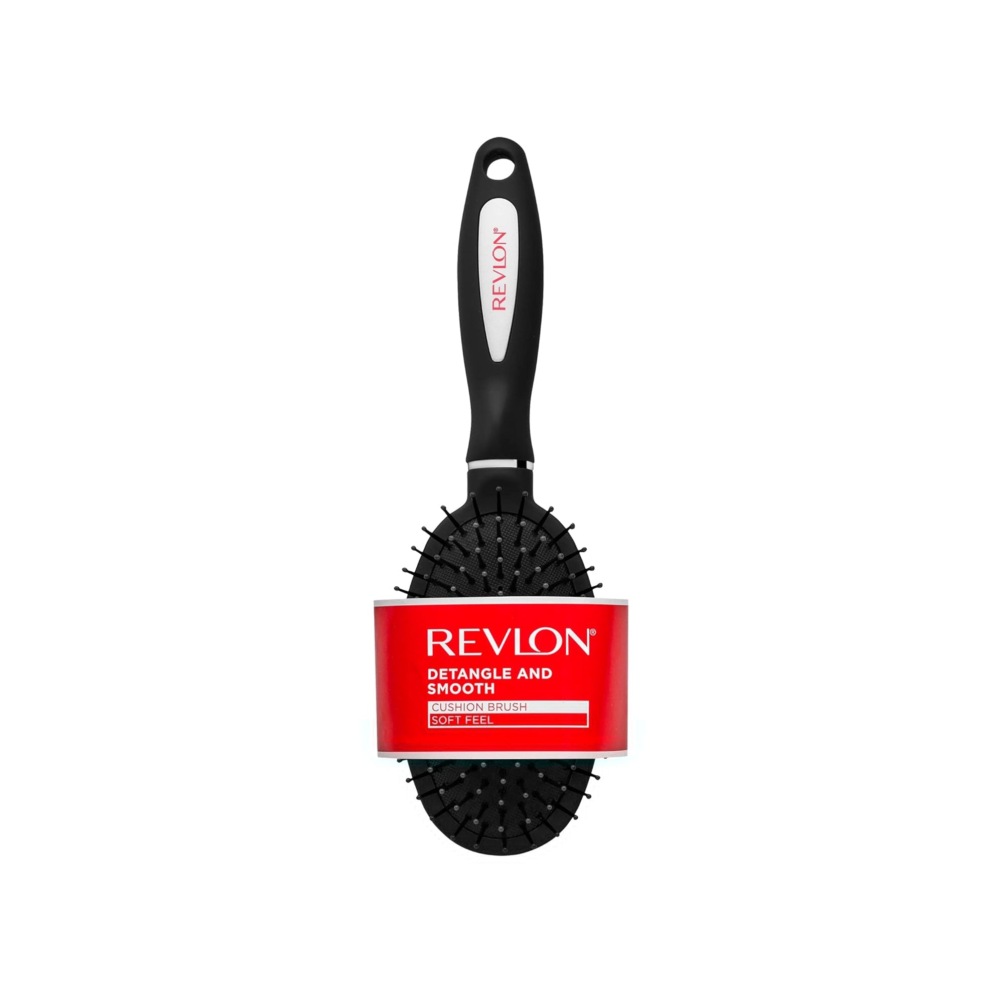 REVLON Detangle & Smooth Black Cushion Hair Brush ƒ?? Gentle Hair Brush for All Hair Types