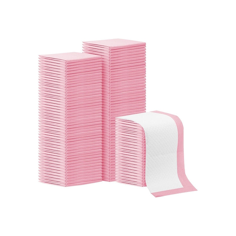 SKY-TOUCH 100 Pieces Baby Disposable Changing Mats,Waterproof Baby Changing Pads, 45x60 cm, Highly Absorbent Leakproof Changing Pad Baby, Ultra soft Diaper Changing Mat Underpads for Baby Pink