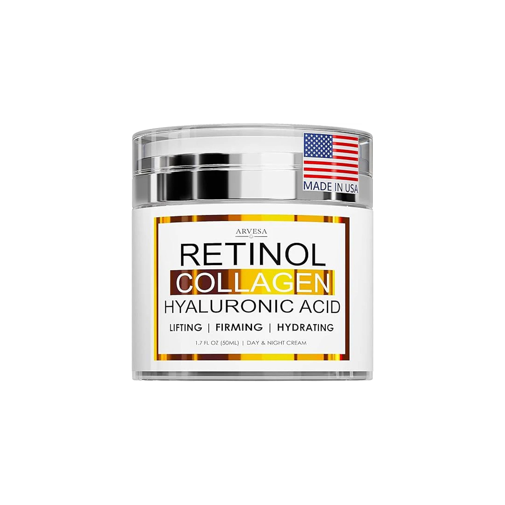 Retinol Cream for Face - Facial Moisturizer with Collagen and Hyaluronic Acid - Hydrating Wrinkle Cream for Women and Men - Anti-Aging Day a