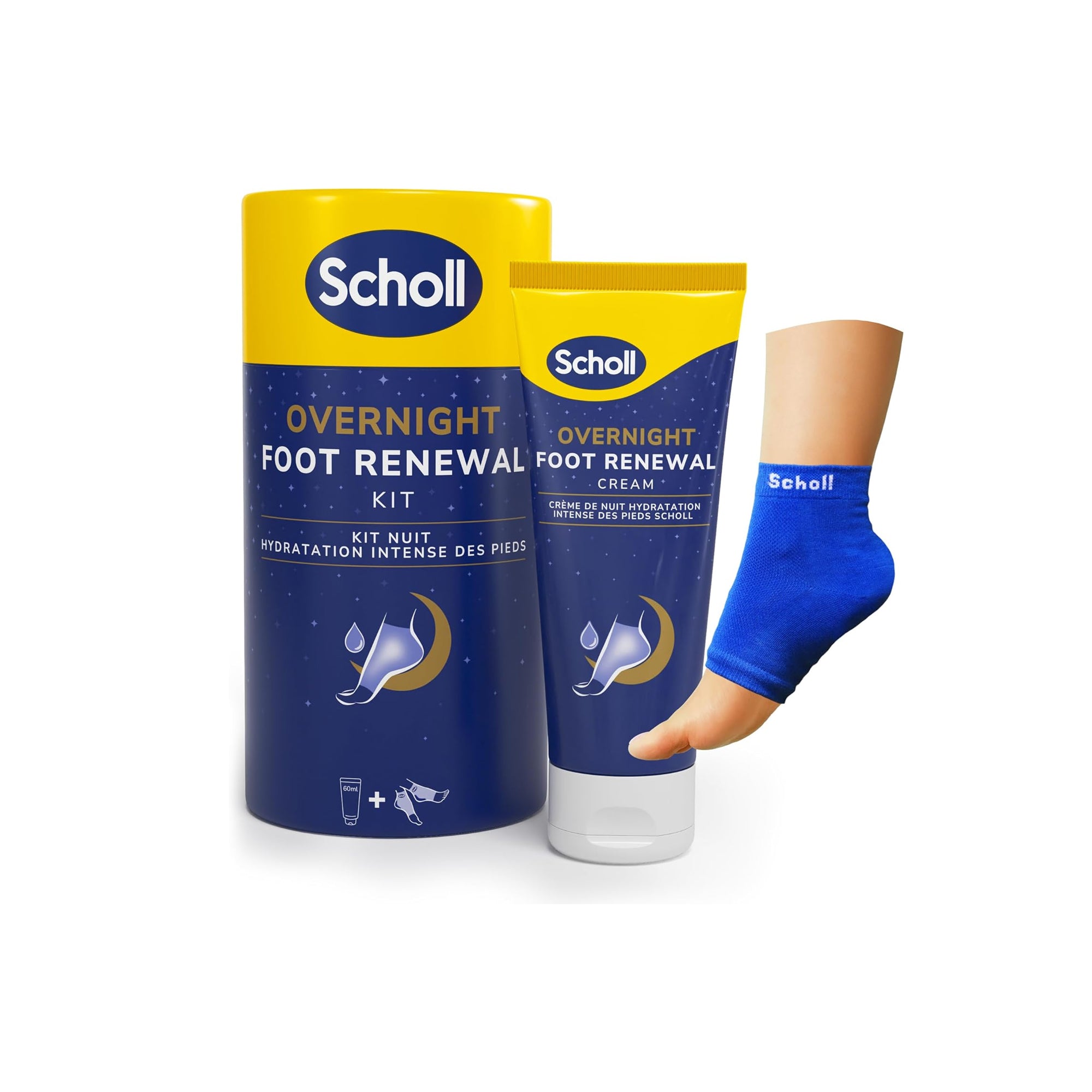 Scholl Overnight Foot Care Set ƒ?? 5% Urea Cream + Reusable Gel Heel Socks