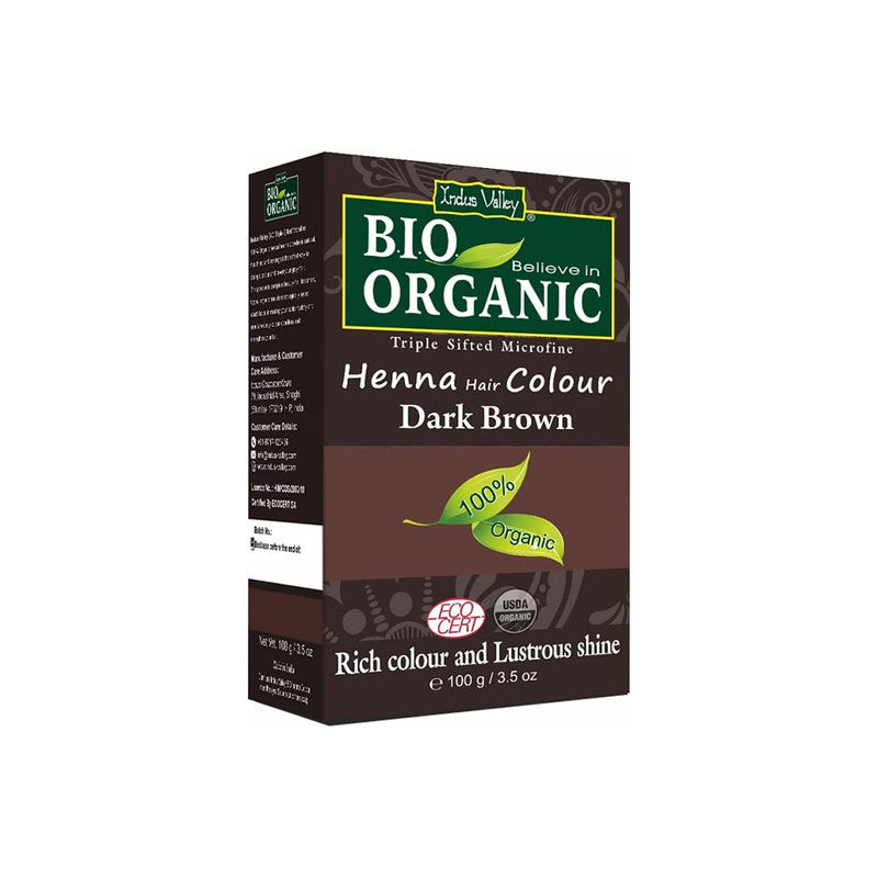 Indus Valley Bio Organic Natural Henna (Dark Brown) ƒ?? The "Chemical-Free" Gray Cover