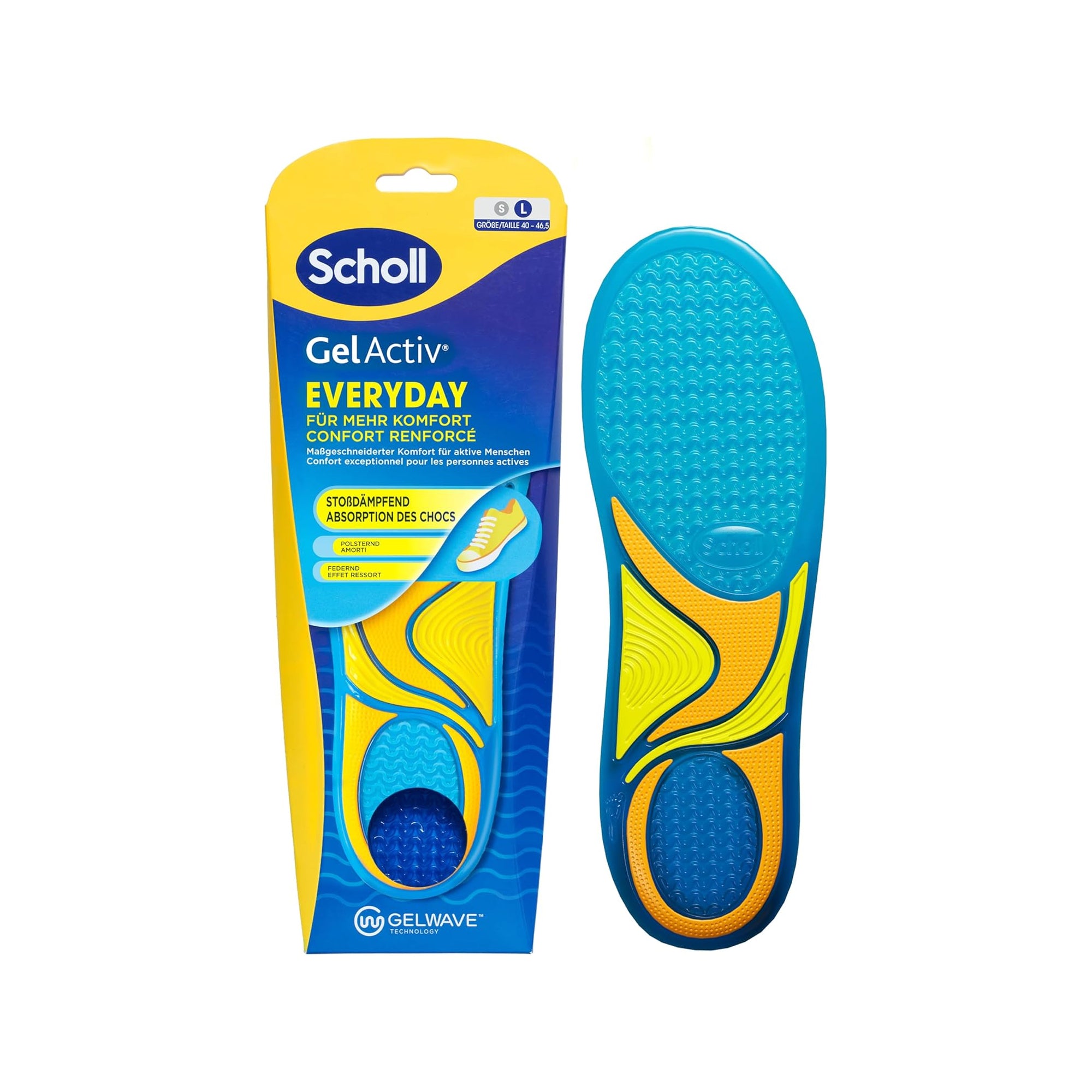 Scholl GelActiv Everyday Insoles for Men ƒ?? Memory Foam Gel Cushion Comfort