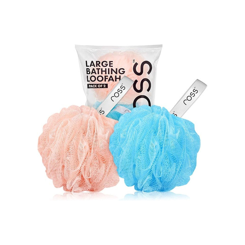 Ross Large Bath Loofah Sponge (Peach & Blue) ƒ?? The "High-Lather" Daily Essential