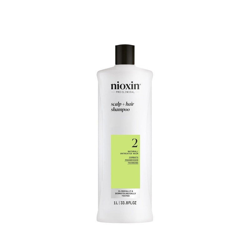 Nioxin Scalp + Hair Thickening System 2 Cleanser Shampoo (33.8 fl oz) – The "Scalp First" Volume Solution