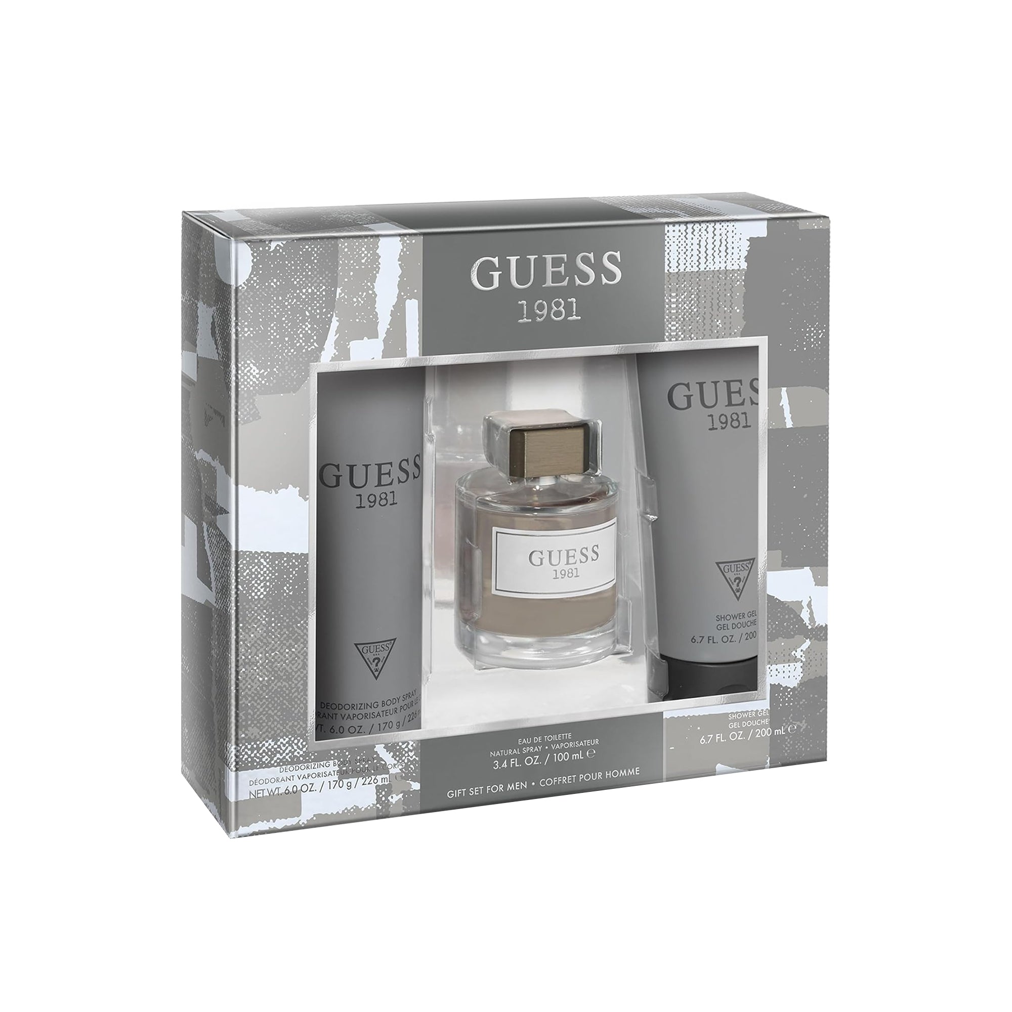 Guess 1981 Set for Men, 100 ml Eau De Toilette, 200 ml Shower Gel, 170 g Body Spray