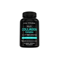 Vital Vitamins Multi Collagen Capsules Types I, II, III, V & X Multi-Source Collagen Supplement for Hair, Skin, Nails, Joints & Bone Support, 150 Capsules