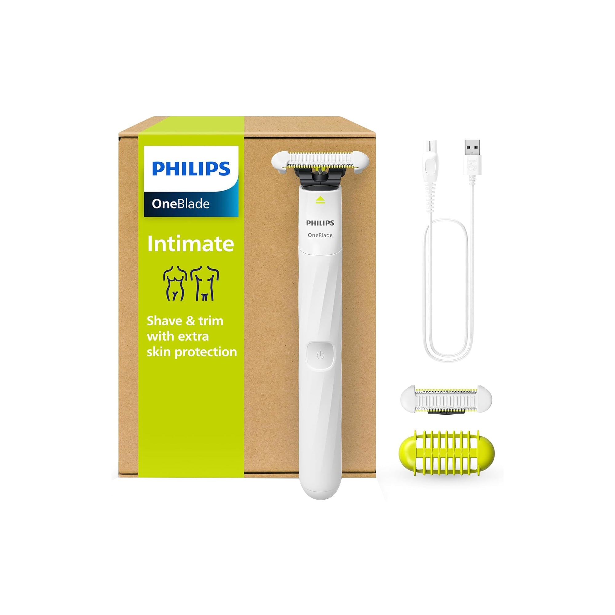 Philips OneBlade Intimate Trimmer ƒ?? SkinProtect Electric Shaver for Sensitive Areas