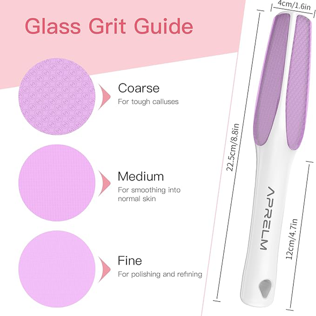 3-Sided Nano Glass Foot Callus Remover ƒ?? Coarse, Medium & Fine Pedicure File, Pink