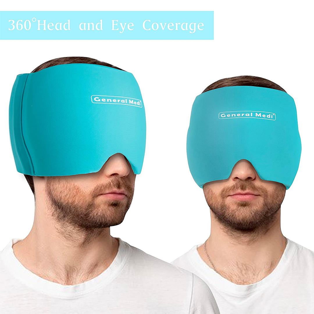 General Medi Cooling Gel Eye & Head Wrap Reusable Migraine Ice Cap