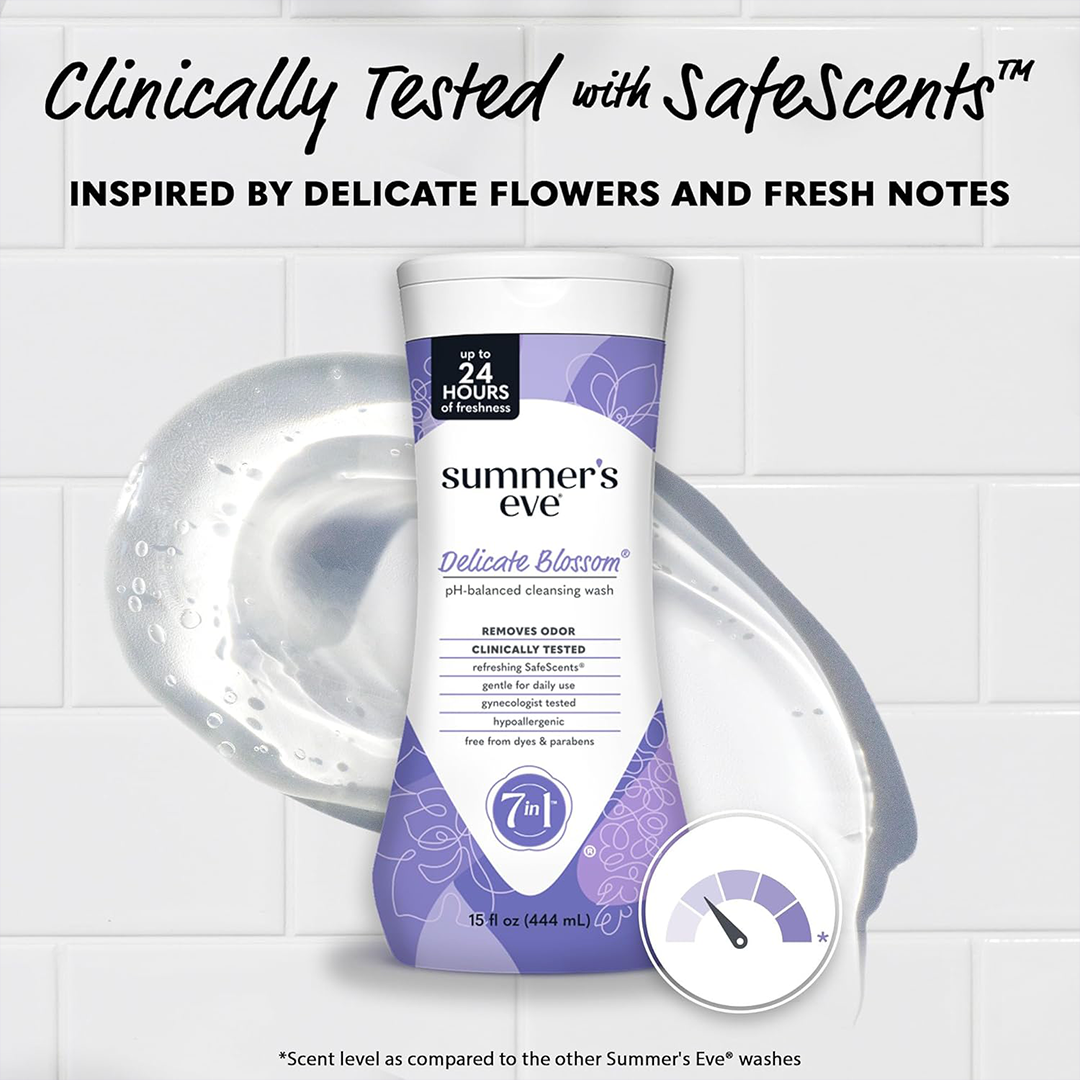 Summers Eve Delicate Blossom Feminine Wash Gentle Cleanser for Sensitive Skin 15oz