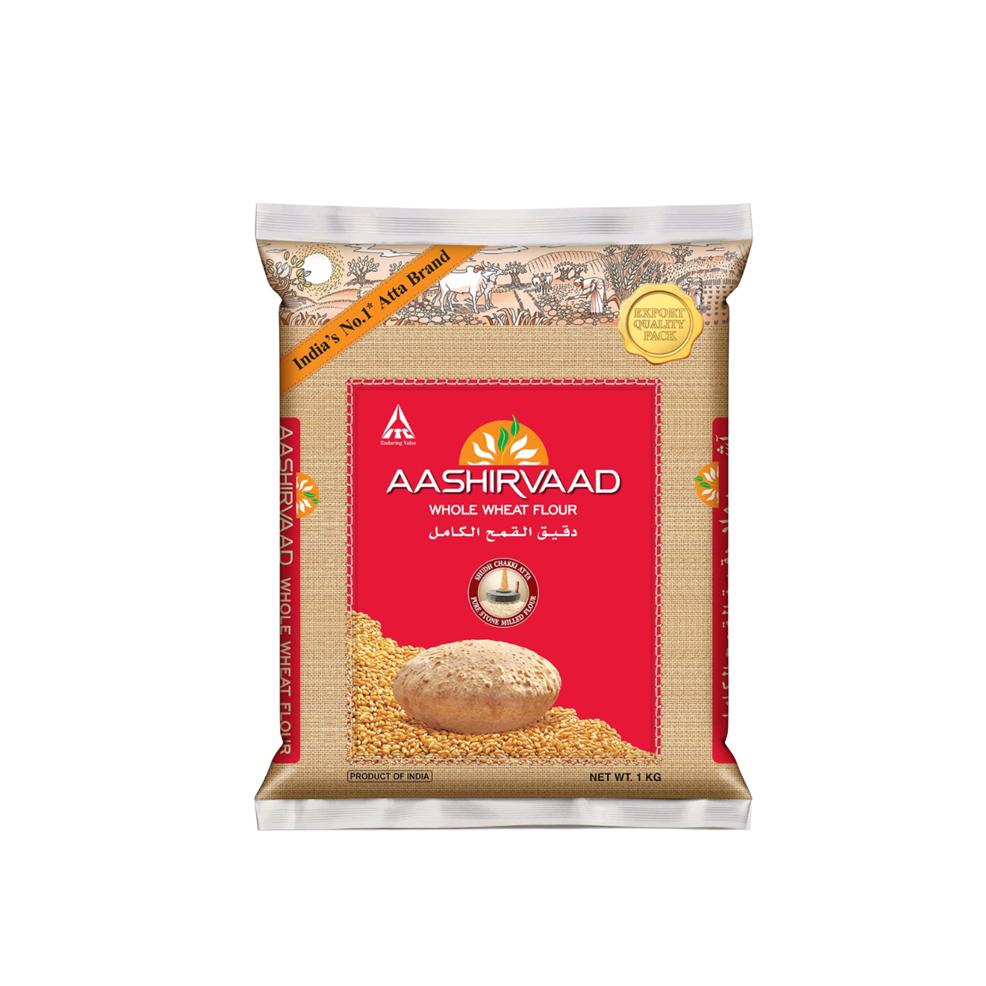 Aashirvaad Whole Wheat Flour, Made from Indian Wheat, Aashirvaad Whole Wheat Flour, Made from Indian Wheat, 1.1kg