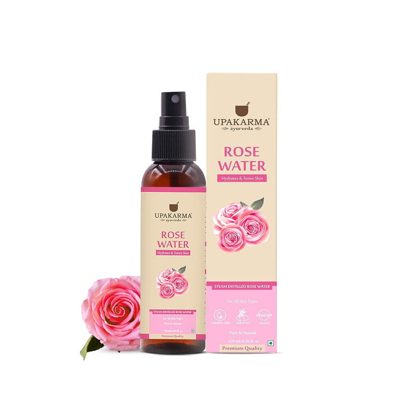 Upakarma Ayurveda Premium Rose Water (120ml) – The "Pure Gulab Jal" Skin Refresher
