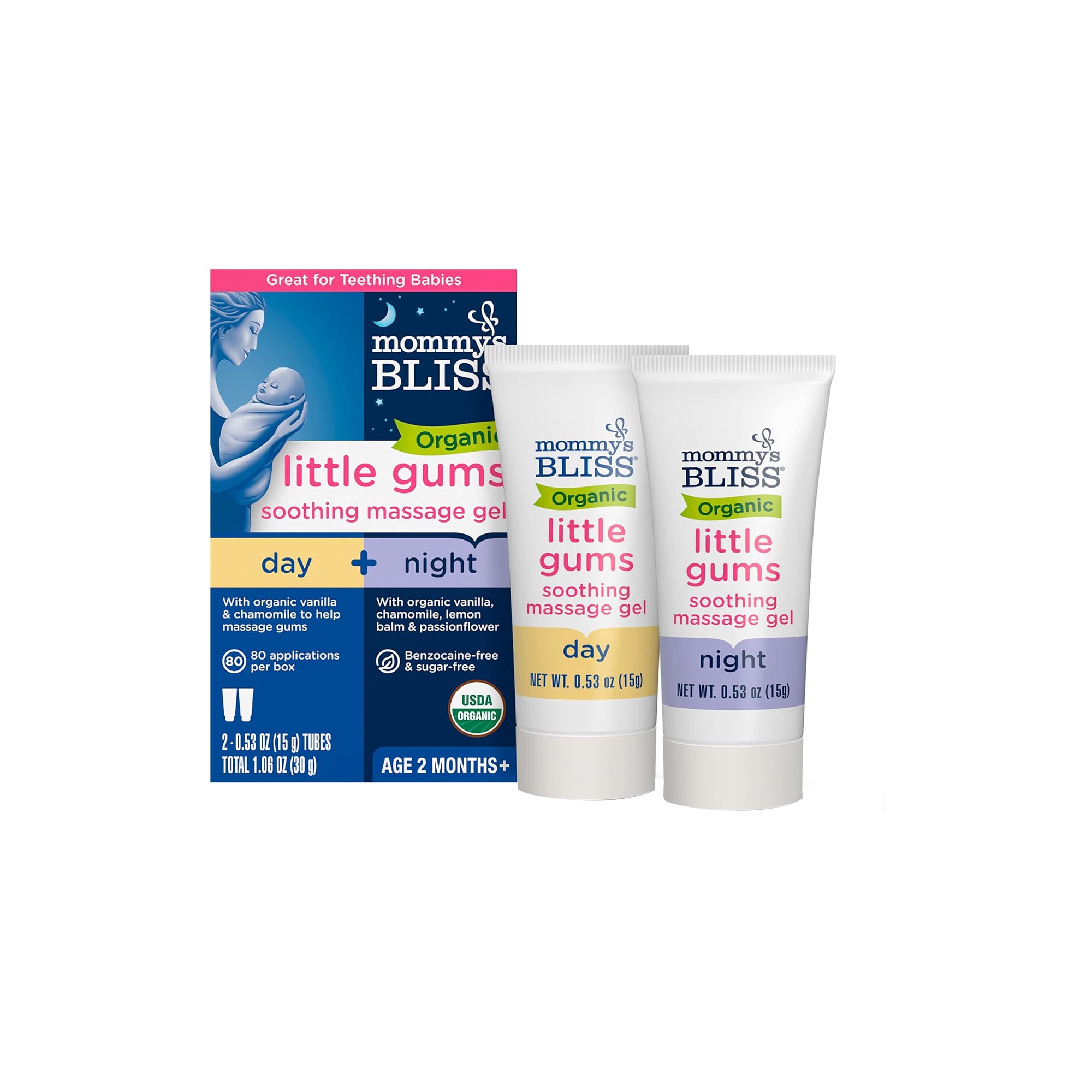 Mommy’s Bliss Organic Little Gums Soothing Gel – Day & Night, Teething Relief