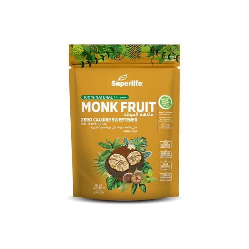 Superlife Monk Fruit Zero Calorie Sweetener (454g) ƒ?? The "1:1" Natural Sugar Replacement