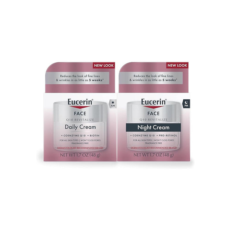 Eucerin Q10 Anti-Wrinkle Face Cream Bundle The "Sensitive Skin" Firming Duo