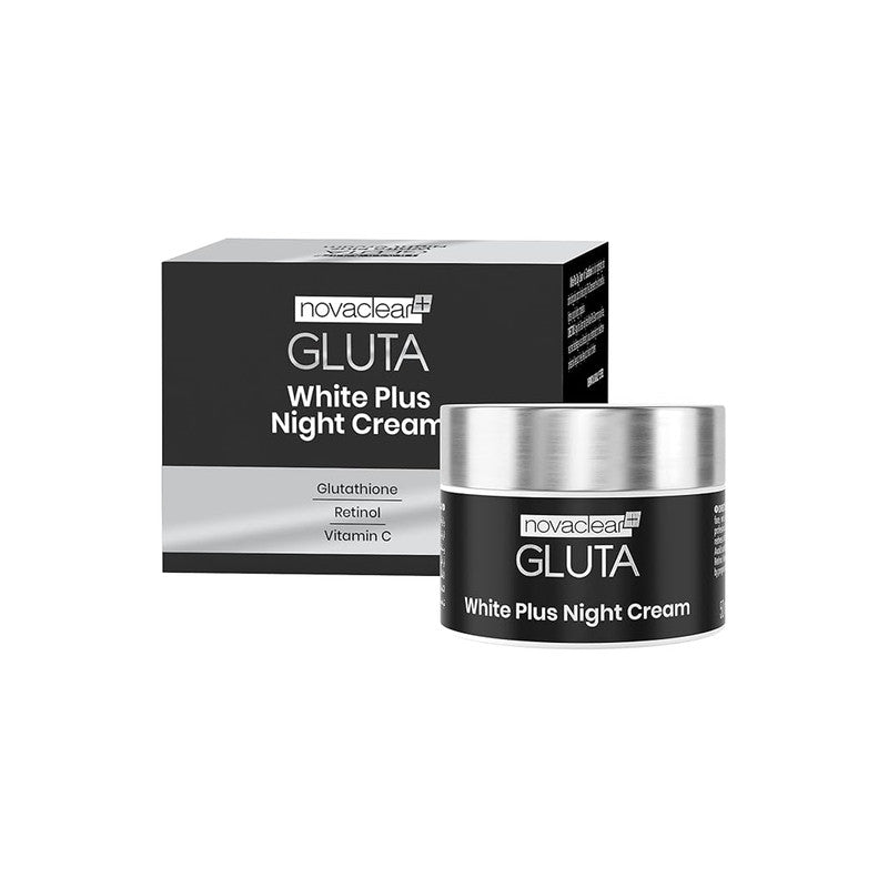 Novaclear Gluta White Plus Night Cream 50ml Glutathione Skin Brightening Anti Wrinkle Cream for Glowing Smooth Skin