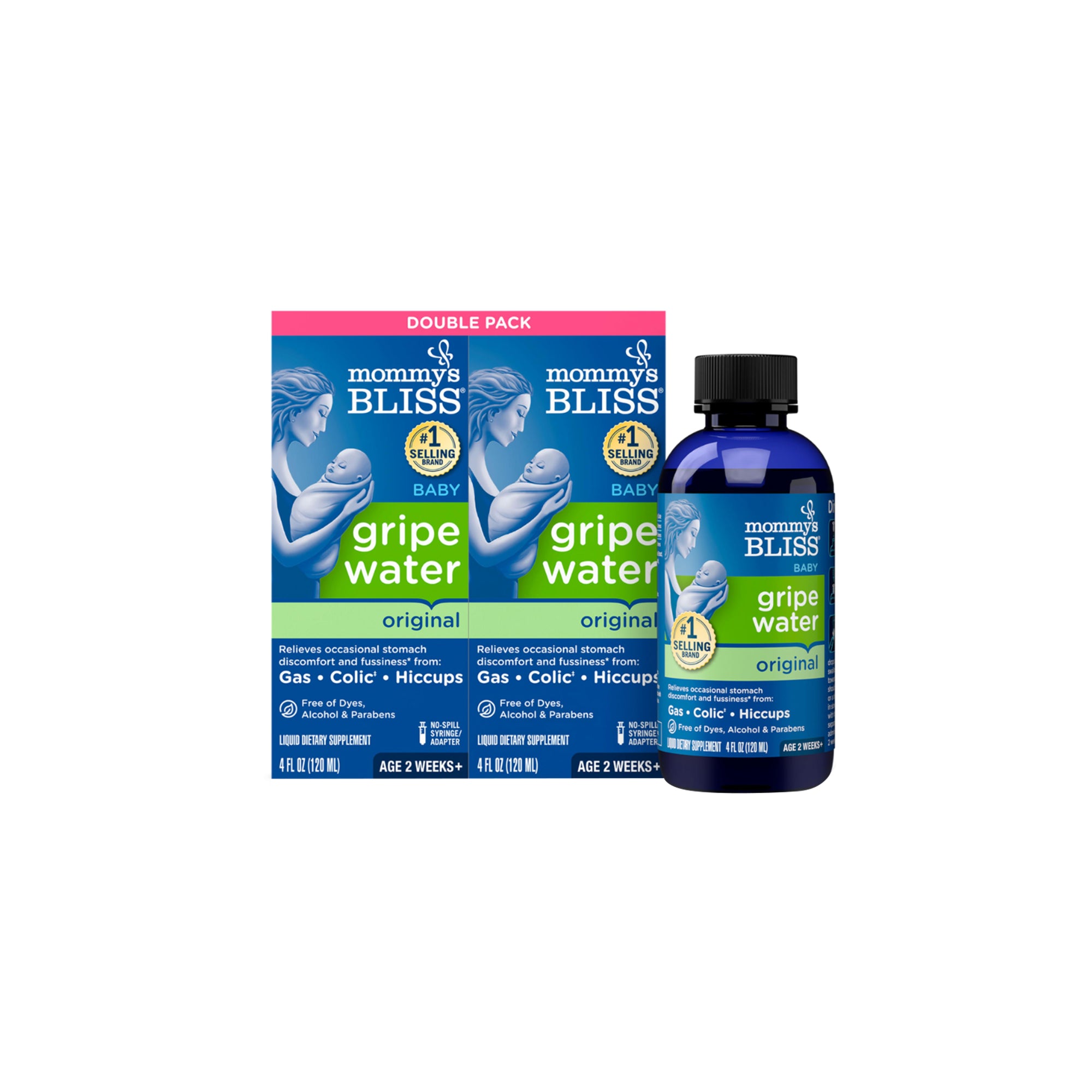 Mommy’s Bliss Original Gripe Water – Gas & Colic Relief for Infants, 8 Fl Oz (2 Bottles)