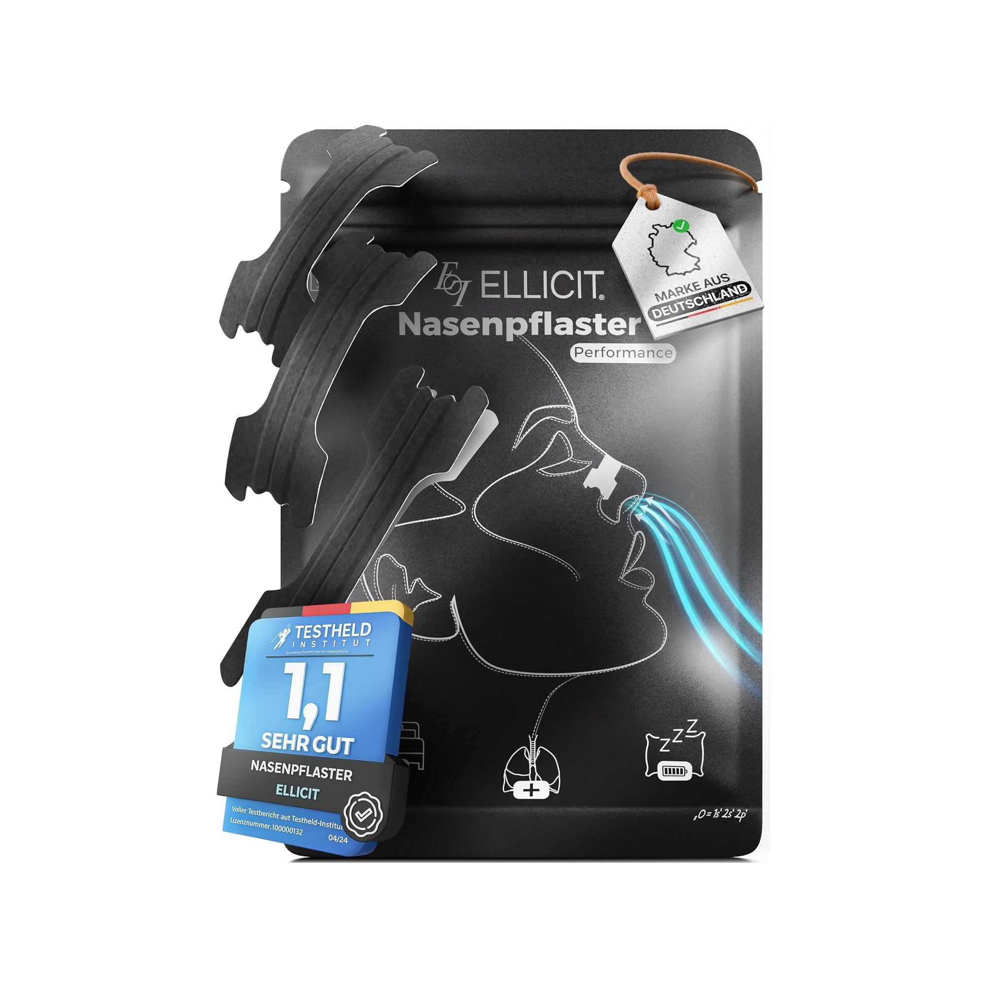 El Licit Nose Plasters Black ƒ?? Anti-Snoring Nasal Strips (30 Pack)