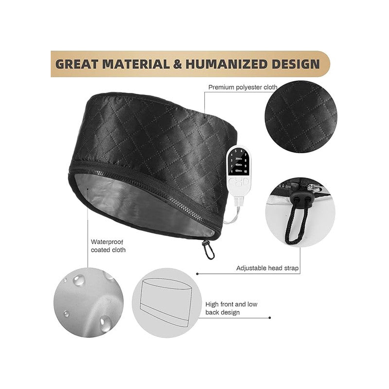 Angju Hair Steamer Thermal Heat Cap for Deep Conditioning 10 Level Heat 3 Timer Settings for Hair Oil Treatment Home Use