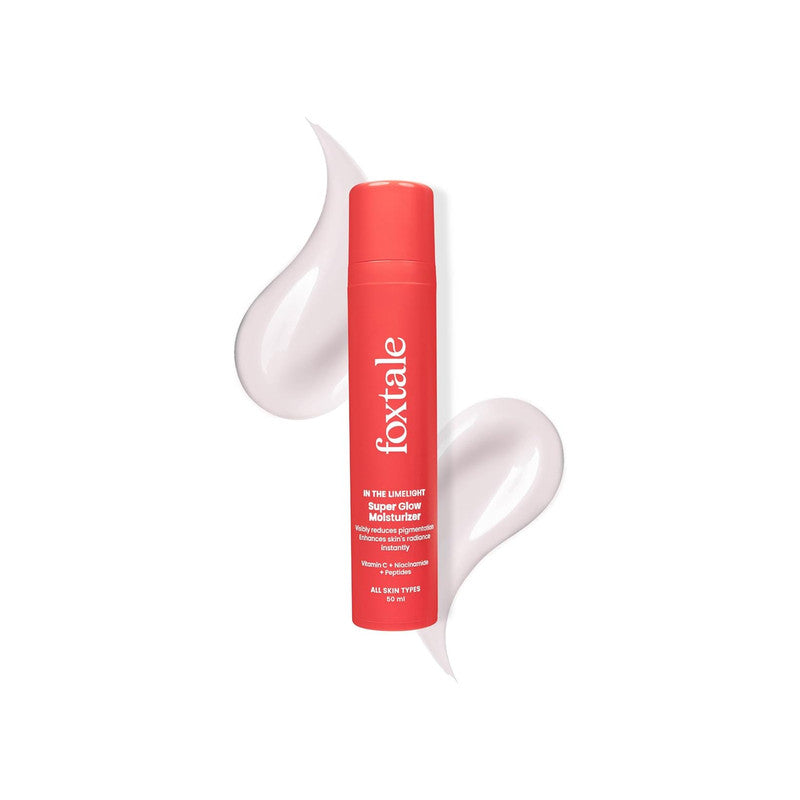 Foxtale Vitamin C Super Glow Moisturizer 50ml with Niacinamide & Peptides for Radiant Skin and Pigmentation Care
