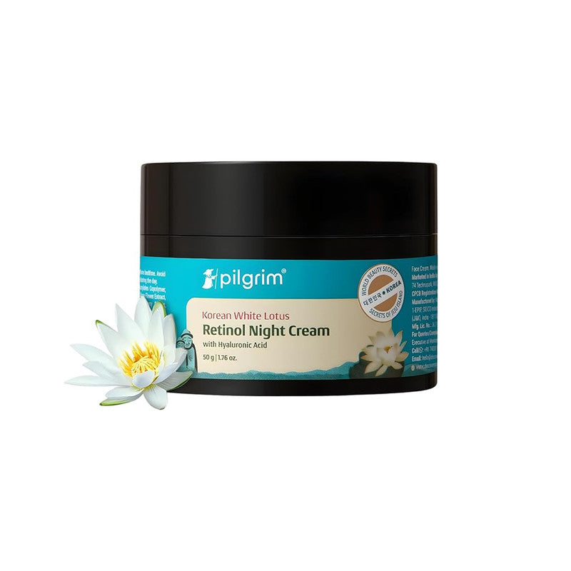 PILGRIM Korean Retinol Anti Aging Night Cream 50g with Hyaluronic Acid & Vitamin C for Wrinkle Free Radiant Skin