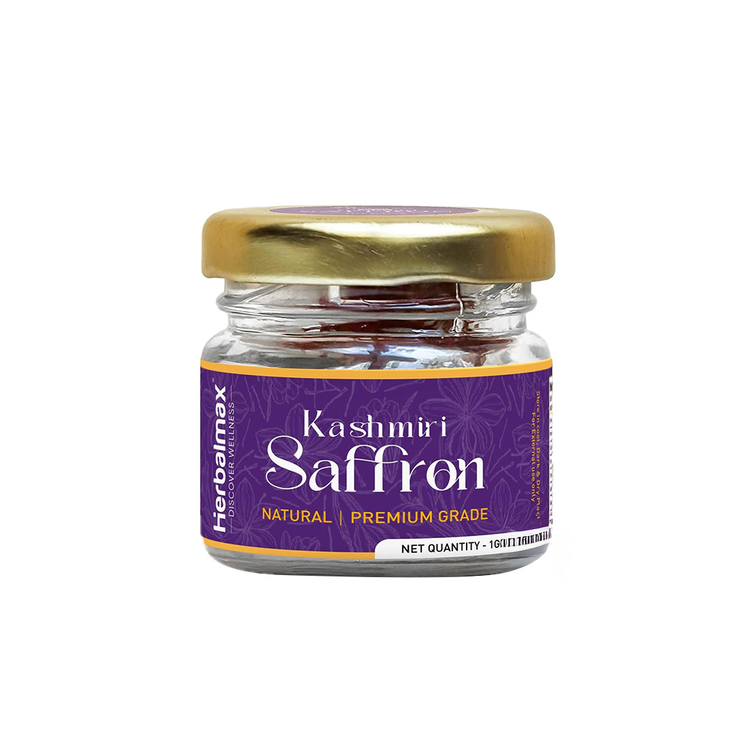 Herbal Max Original Kashmiri Kesar Saffron – 1gm | A+++ Grade Mongra Kesar | Pure & Natural Zafran Leaves | Ideal for Cooking, Sweets, Beverages &...