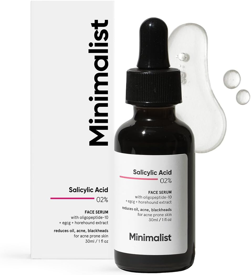 Minimalist 2% Salicylic Acid Serum 30ml BHA Face Serum for Oily Skin, Acne, Blackheads, Open Pores & Bumpy Texture