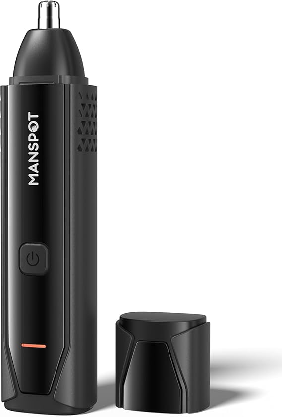 MANSPOT Electric Nose & Ear Hair Trimmer with Vacuum System (10,000-RPM & USB-C)