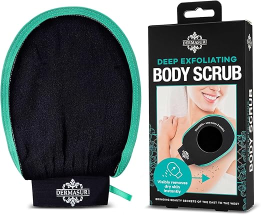 DERMASURI Deep Exfoliating Body Scrub Mitt