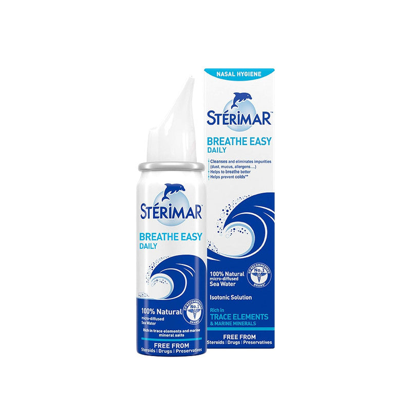 Sterimar Breathe Easy Daily Nasal Spray 100ml 100% Natural Sea Water Isotonic Solution for Nasal Hygiene and Breathing Relief