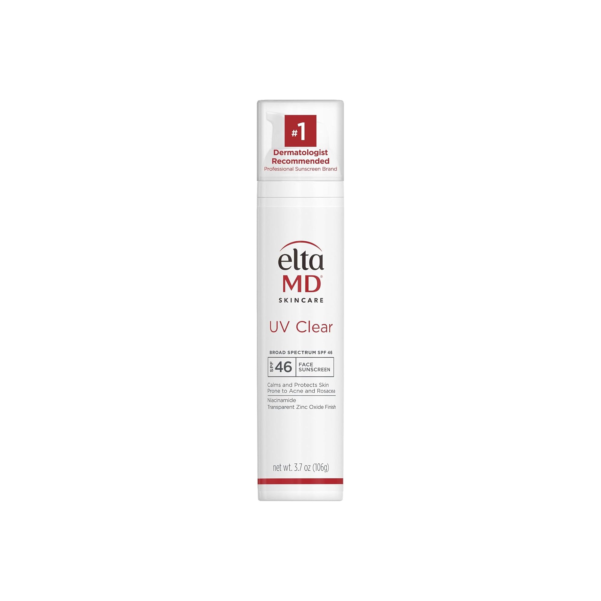 واقي الشمس للوجه EltaMD UV Clear بعامل حماية SPF 46 – واقي شمس بـأكسيد الزنك خالٍ من الزيوت، موصى به من قبل أطباء الجلدية