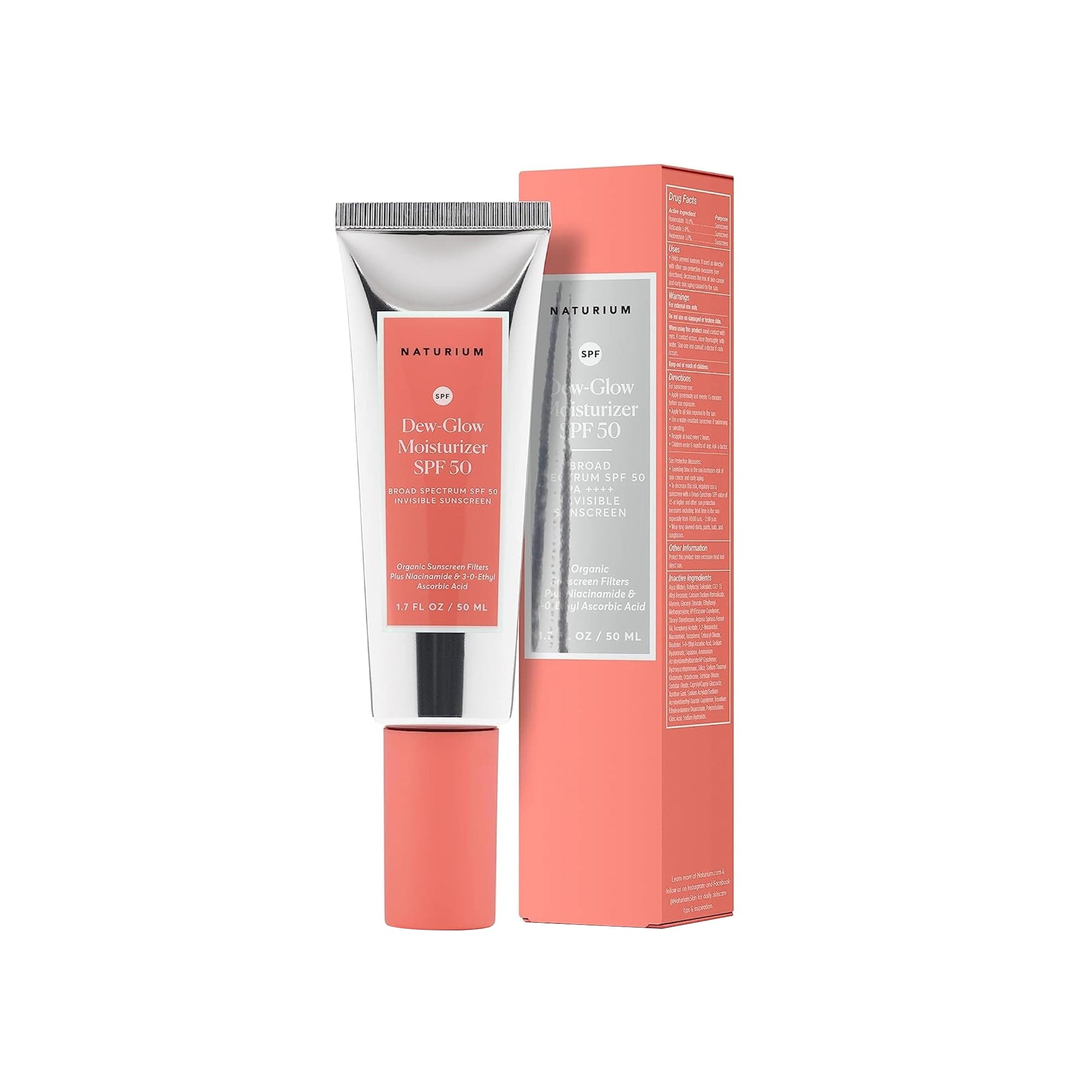 Naturium Dew-Glow Moisturizer SPF 50 – Daily Sunscreen & Face Primer, 1.7 oz