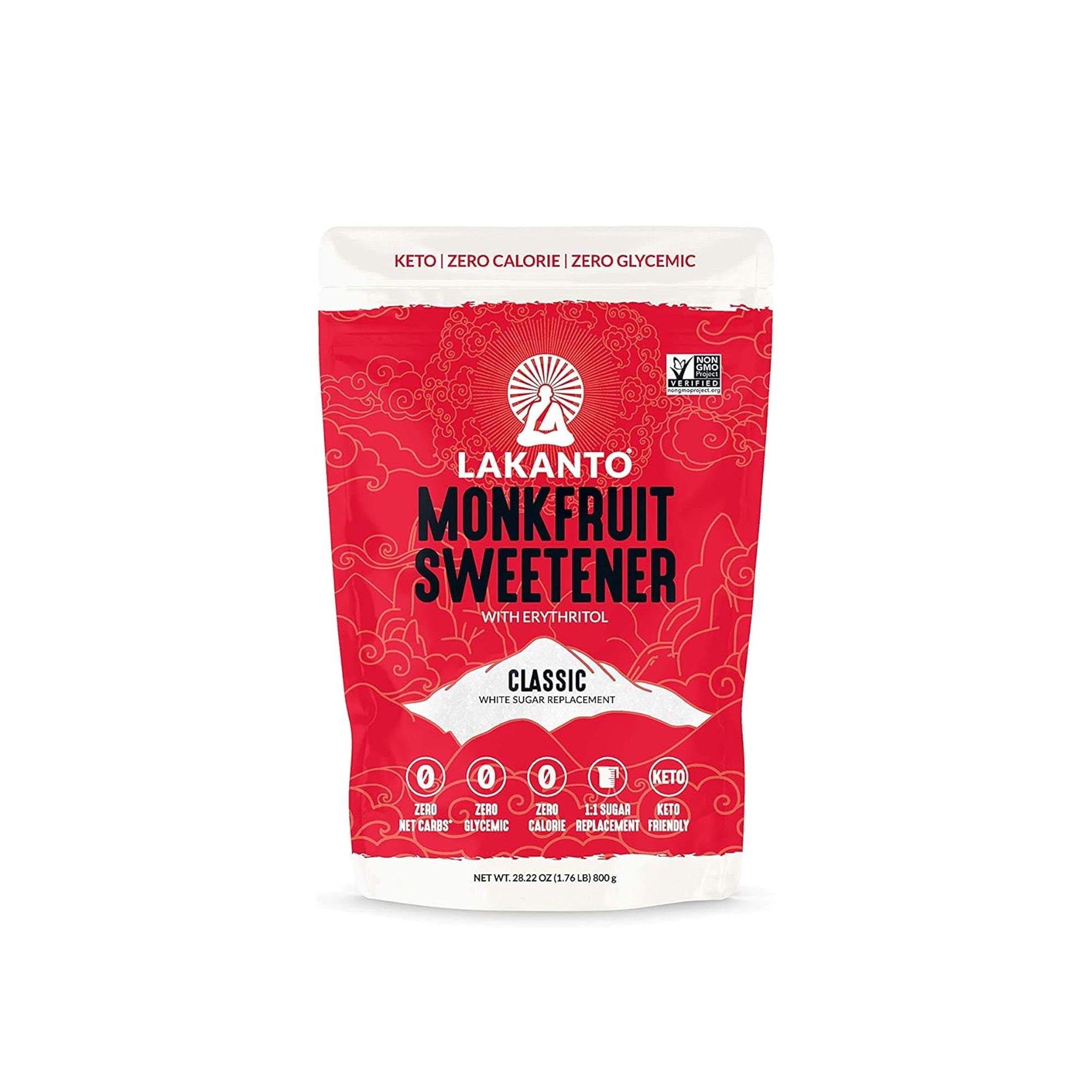 Lakanto Classic Monk Fruit Sweetener – Zero Calorie Sugar Substitute, Keto Friendly 800g