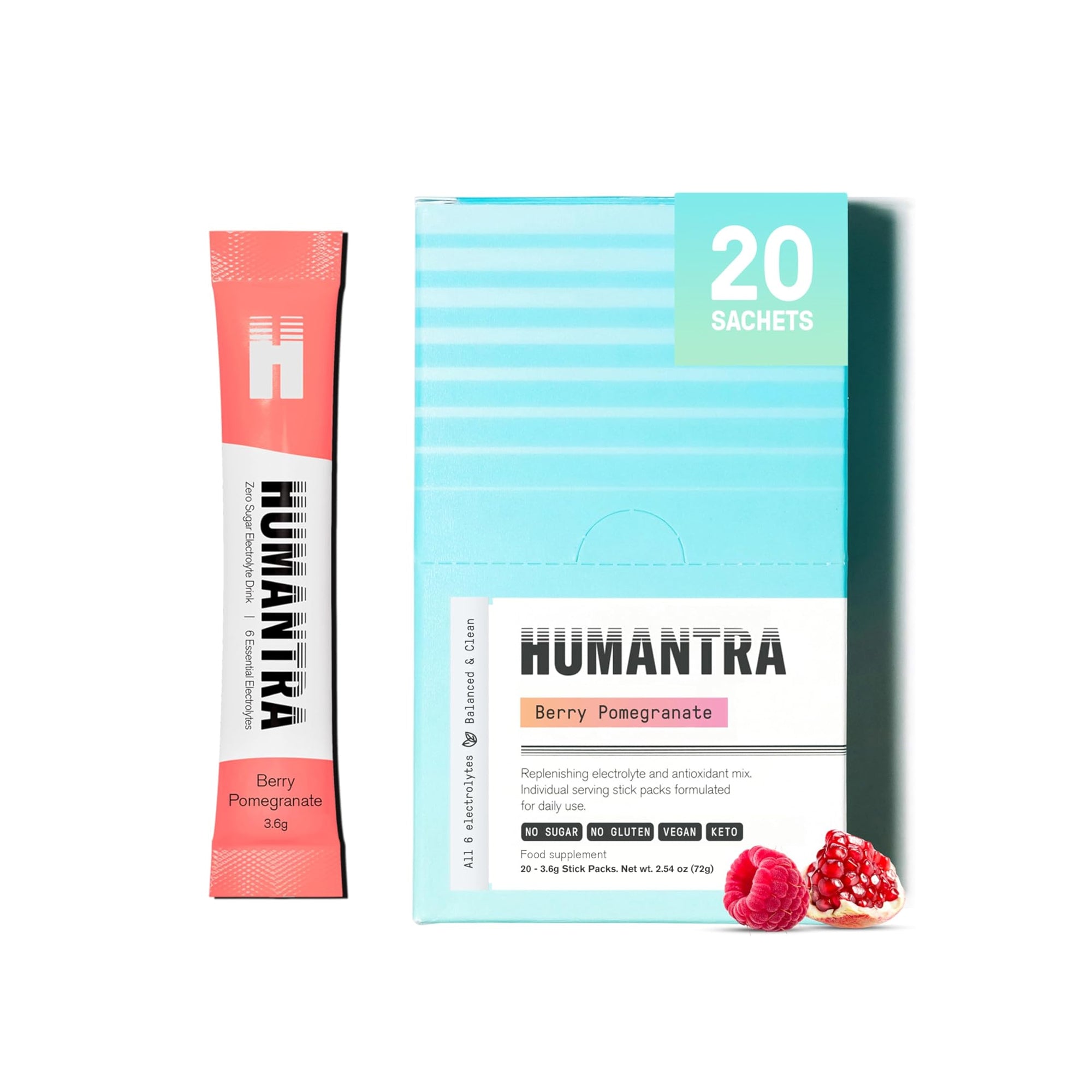 Humantra Hydration Packets ƒ?? Zero Sugar Electrolyte Powder with Essential Minerals