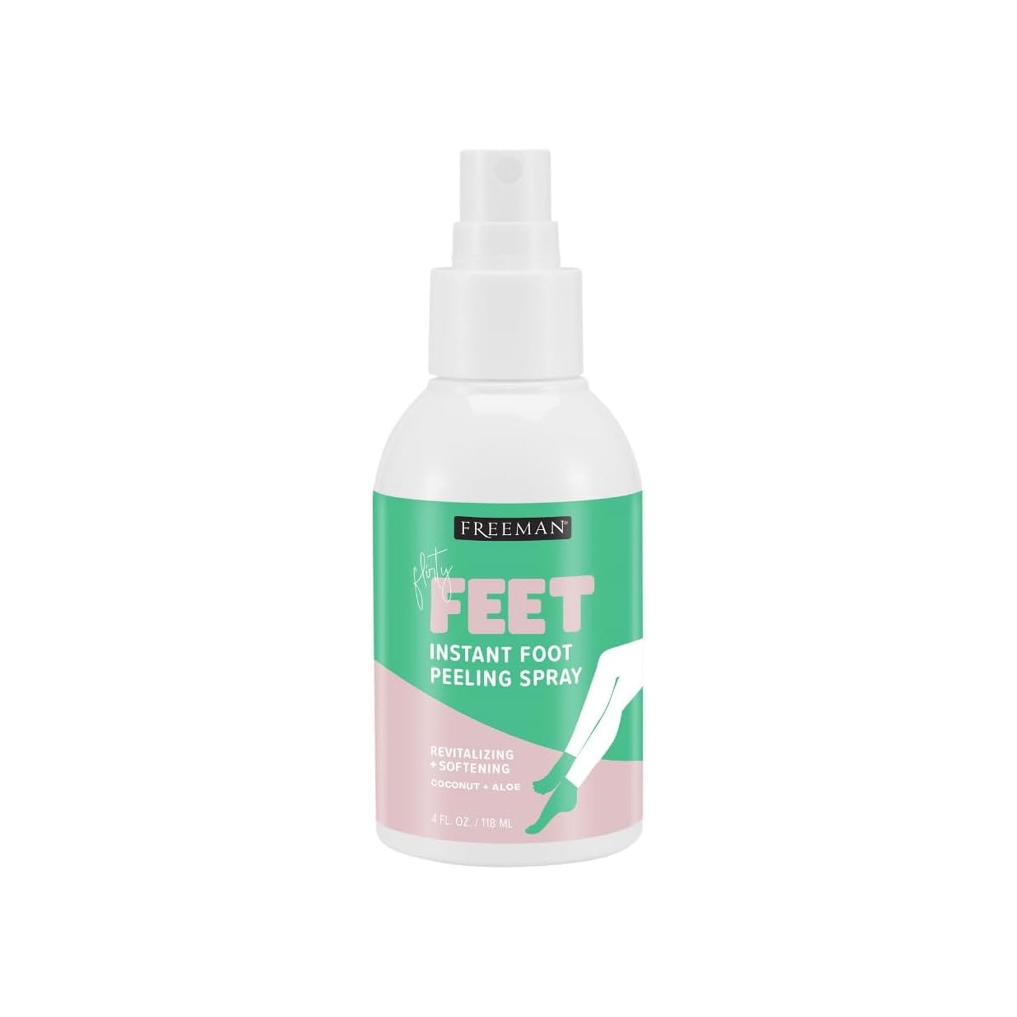 Freeman Flirty Feet Coconut & Aloe Foot Peeling Spray 118ml Exfoliating Foot Mask for Dead Skin Removal and Soft Smooth Feet