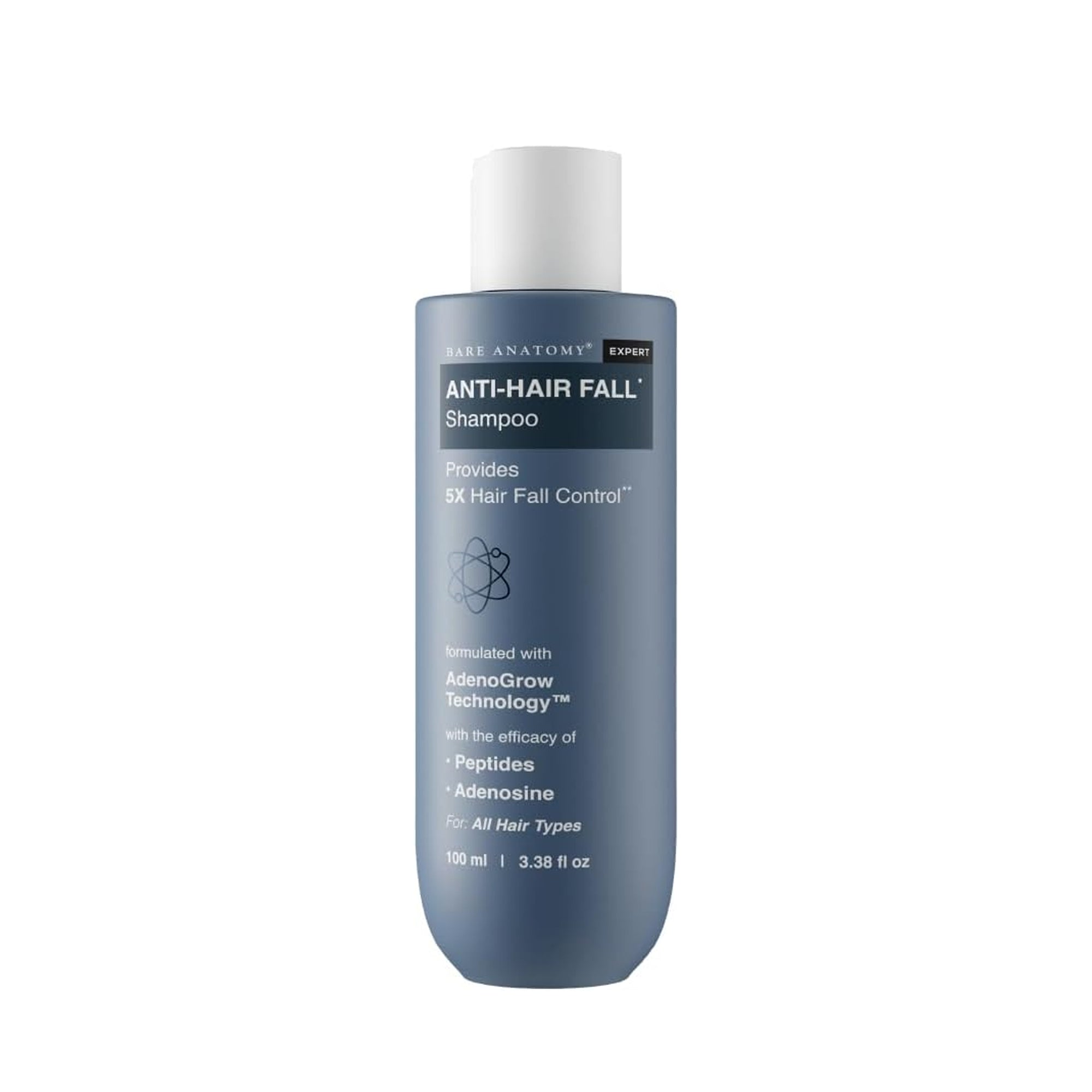Bare Anatomy Anti Hair Fall Shampoo 5X Hair Fall Control Biotin Peptides Rosemary Rice Water Hair Growth Shampoo 100ml