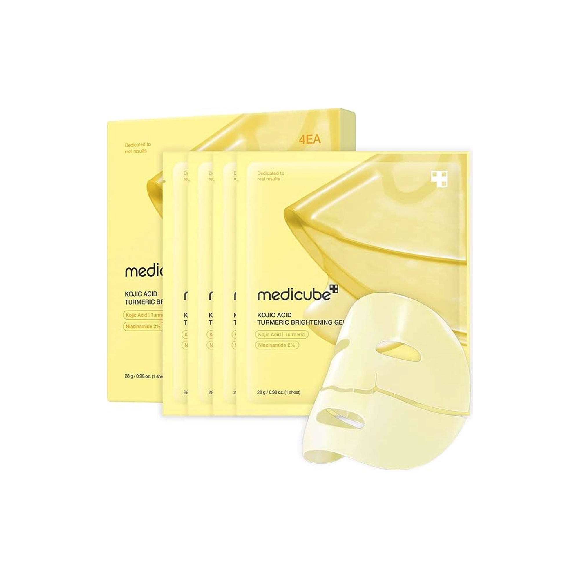 Medicube Kojic Acid Turmeric Gold Jelly Gel Mask Overnight Brightening Hydrating Firming Korean Glass Glow Skin Mask 4 Pack