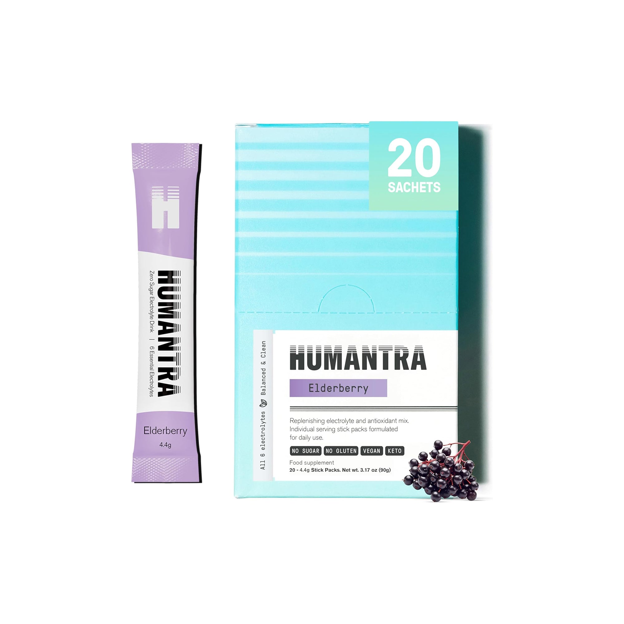 Humantra Electrolyte Hydration Packets – Zero Sugar Hydration Multiplier with Essential Minerals