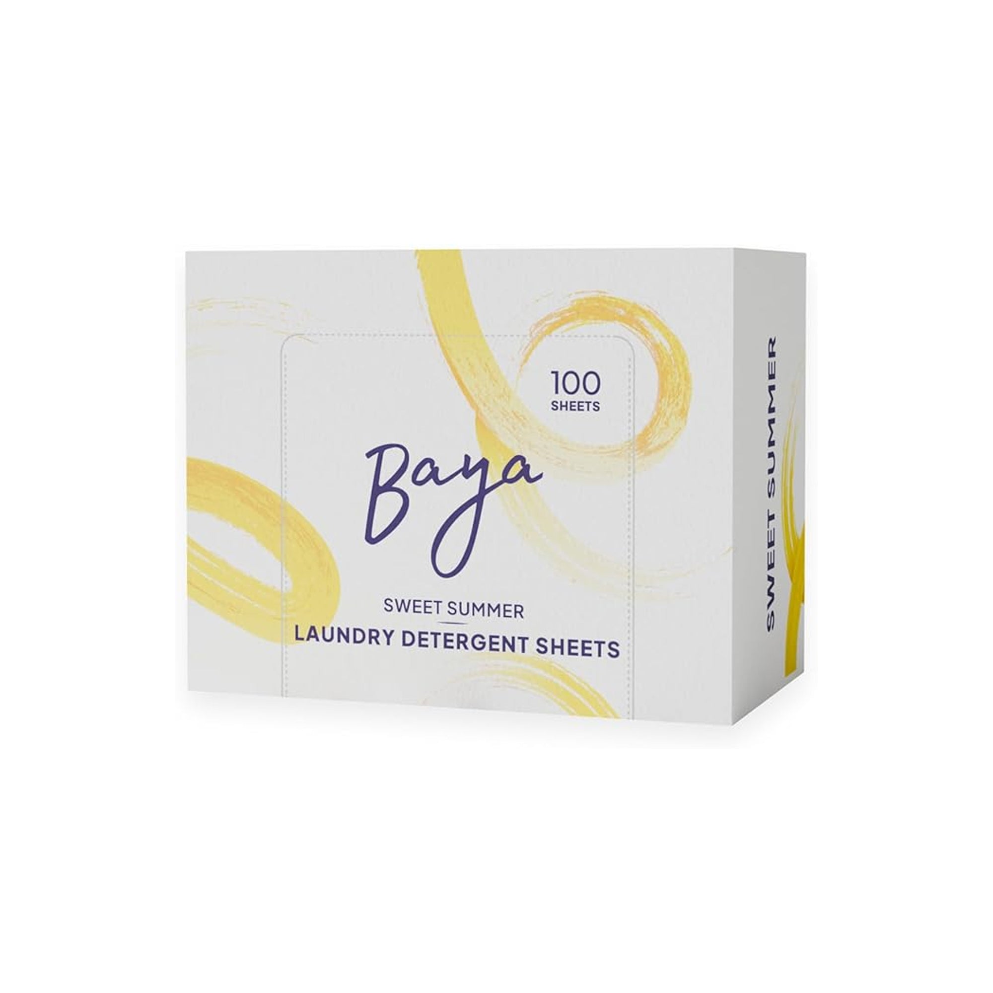 Baya Laundry Detergent Sheets Sweet Summer Scent 100 Sheets Eco Friendly Liquidless Laundry Soap for Stain and Odor Removal