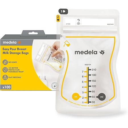 Medela Easy Pour Breast Milk Storage Bags Leak Proof BPA Free 210ml 100 Pack