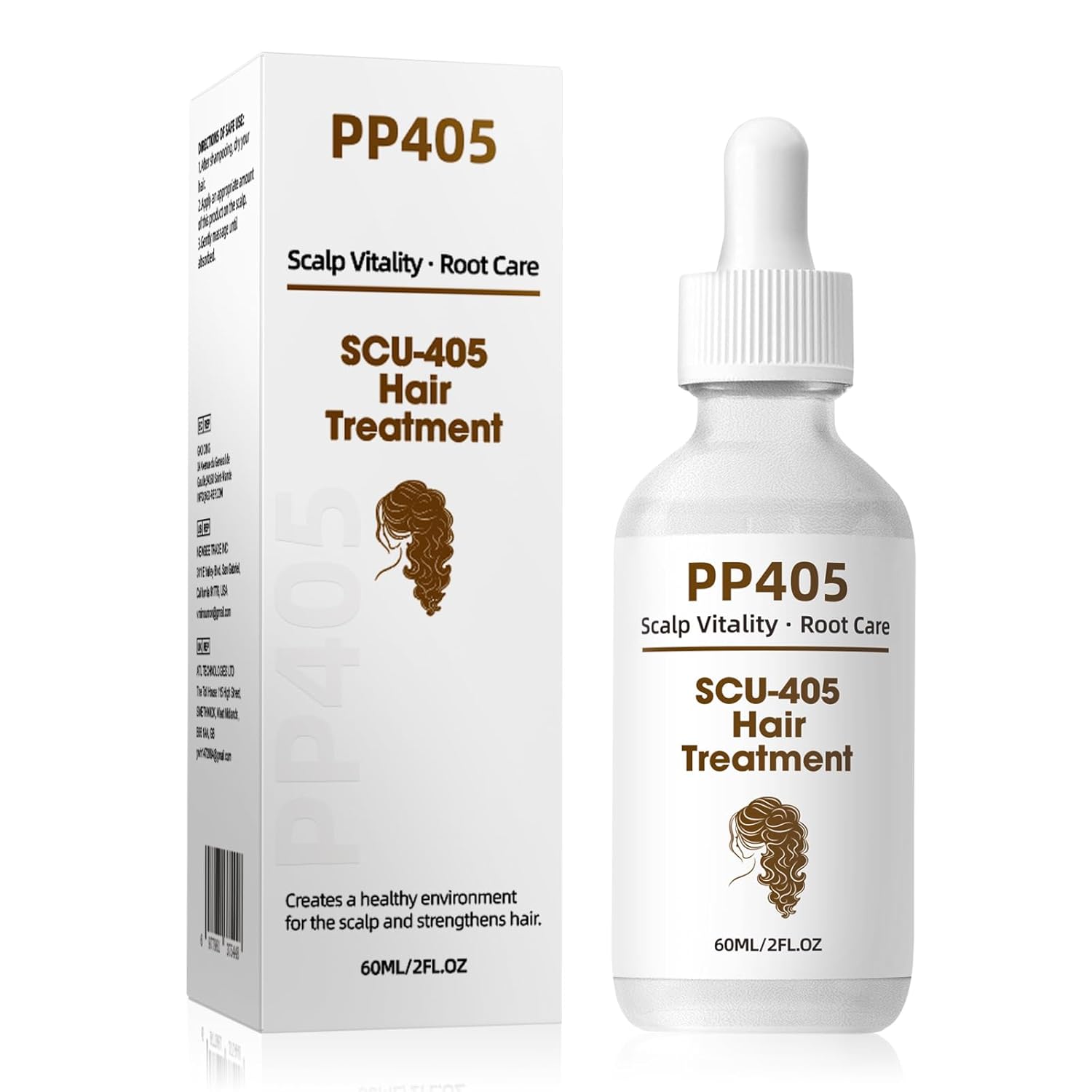 PP405 SCU-405 Hair Growth Serum 60ml Fast-Absorbing Non-Greasy Scalp Treatment for Thicker & Fuller Looking Hair