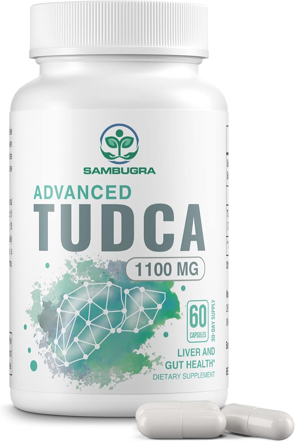 Sambugra Advanced TUDCA 1100mg 60 Capsules Ultra Strength Liver & Gut Health Support Supplement